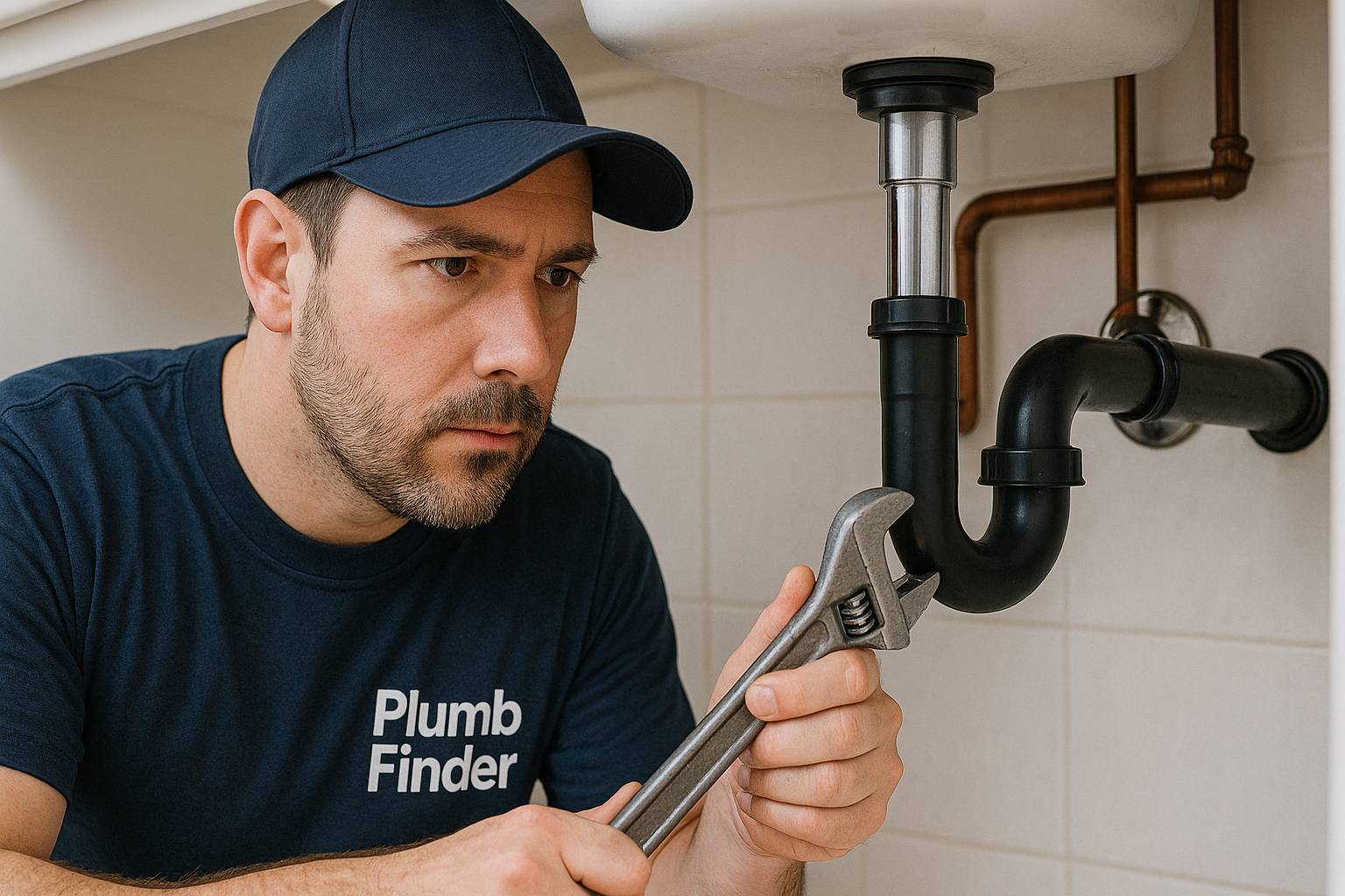 Plumber at work